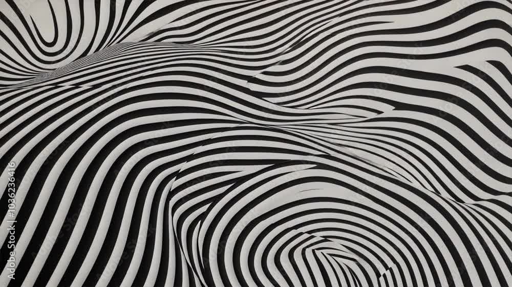 Striking black and white abstract design featuring flowing lines and curves, creating sense of movement and depth, showcasing captivating visual pattern. Striking black and white abstract design featuring flowing lines and curves, creating sense of movement and depth, showcasing captivating visual pattern.