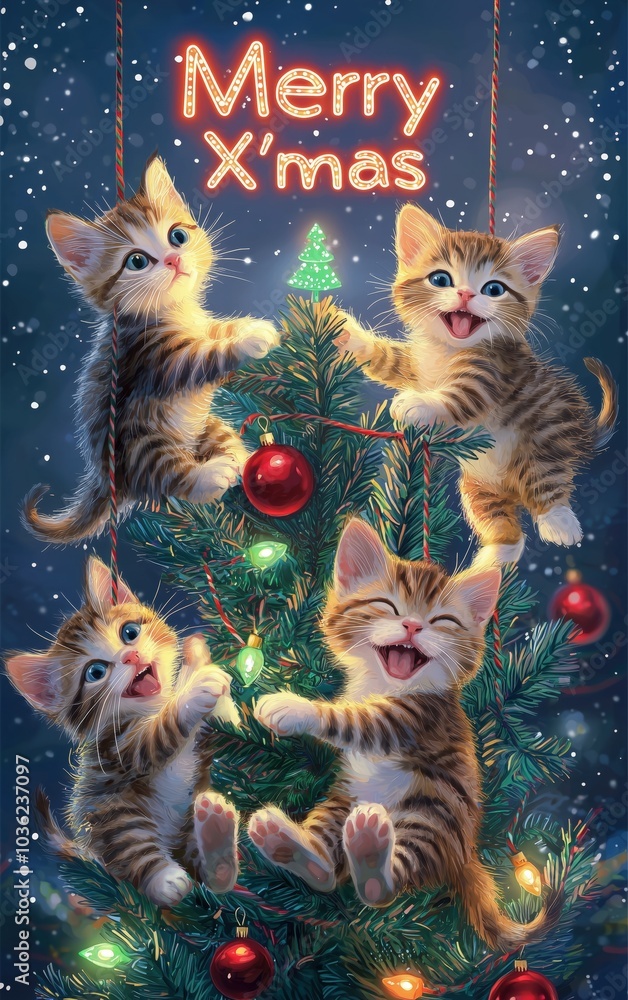 Fototapeta premium Hang decoration art of Christmas greeting