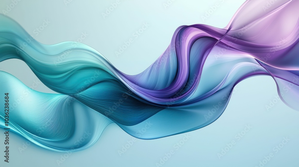This abstract digital artwork features flowing waves of colors, creating a serene and modern background. The design includes shades of blue and purple. This abstract digital artwork features flowing waves of colors, creating a serene and modern background. The design includes shades of blue and purple.