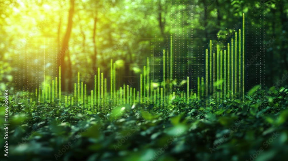 Fototapeta premium Green Economy, Sustainable Growth, Nature and Technology