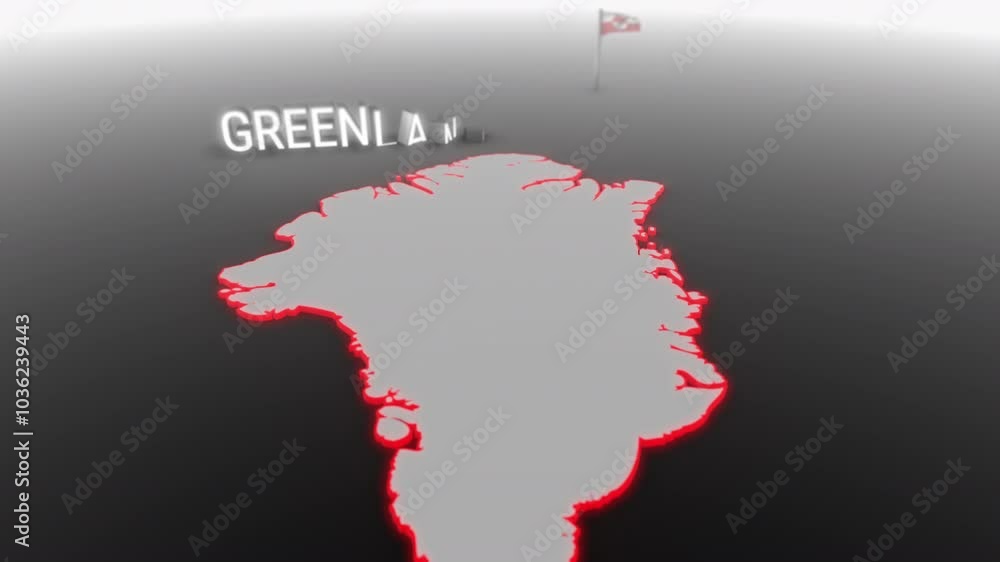 3d animated map of Greenland gets hit and fractured by the text “Crisis” 3d animated map of Greenland gets hit and fractured by the text “Crisis”