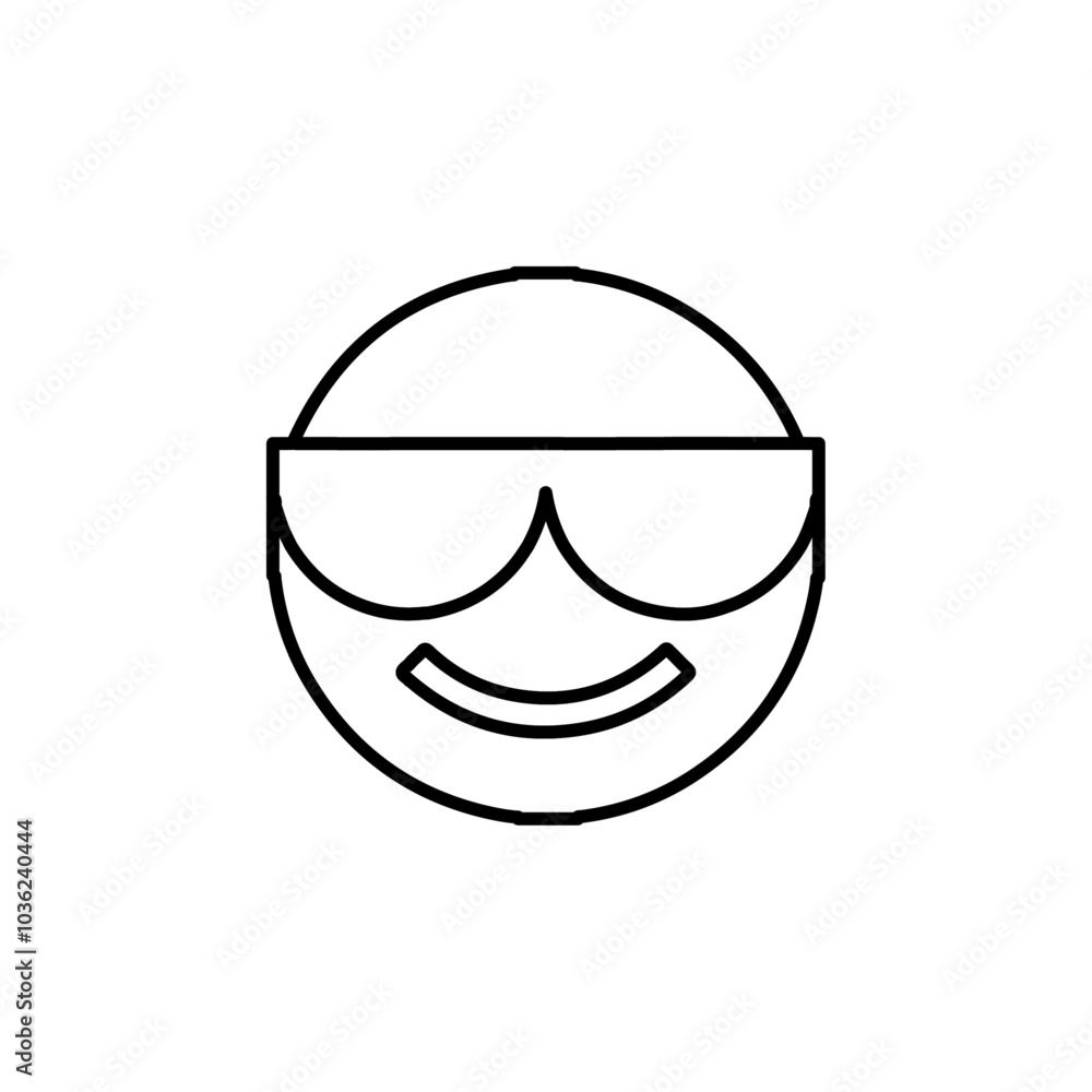 cool emoji icon Flat logo isolated symbol cool emoji icon Flat logo isolated symbol