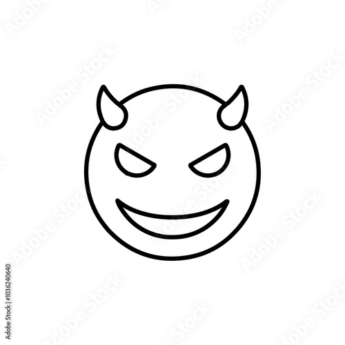 evil icon Flat logo isolated symbol