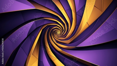 Wallpaper Mural A stunning spiral pattern in vibrant purple and gold colors, showcasing modern geometric design and texture. Torontodigital.ca