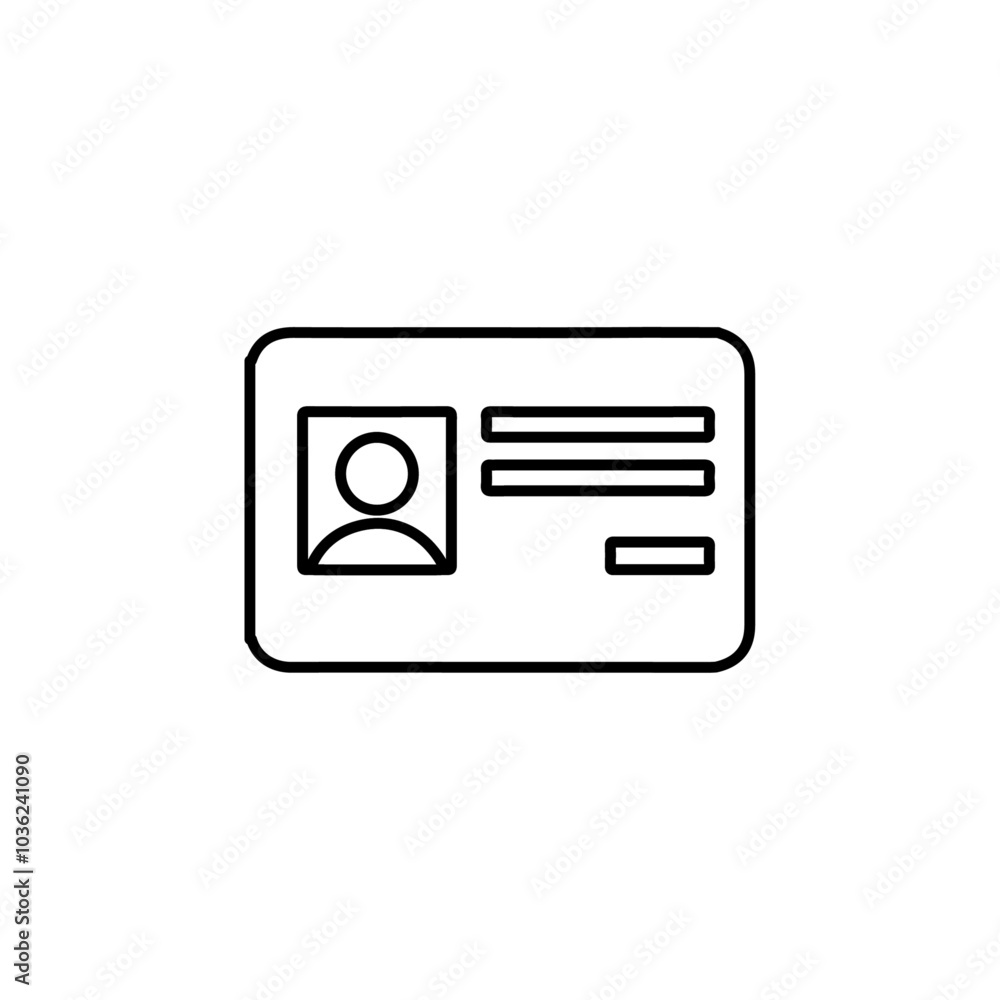 Fototapeta premium id card icon Flat logo isolated symbol