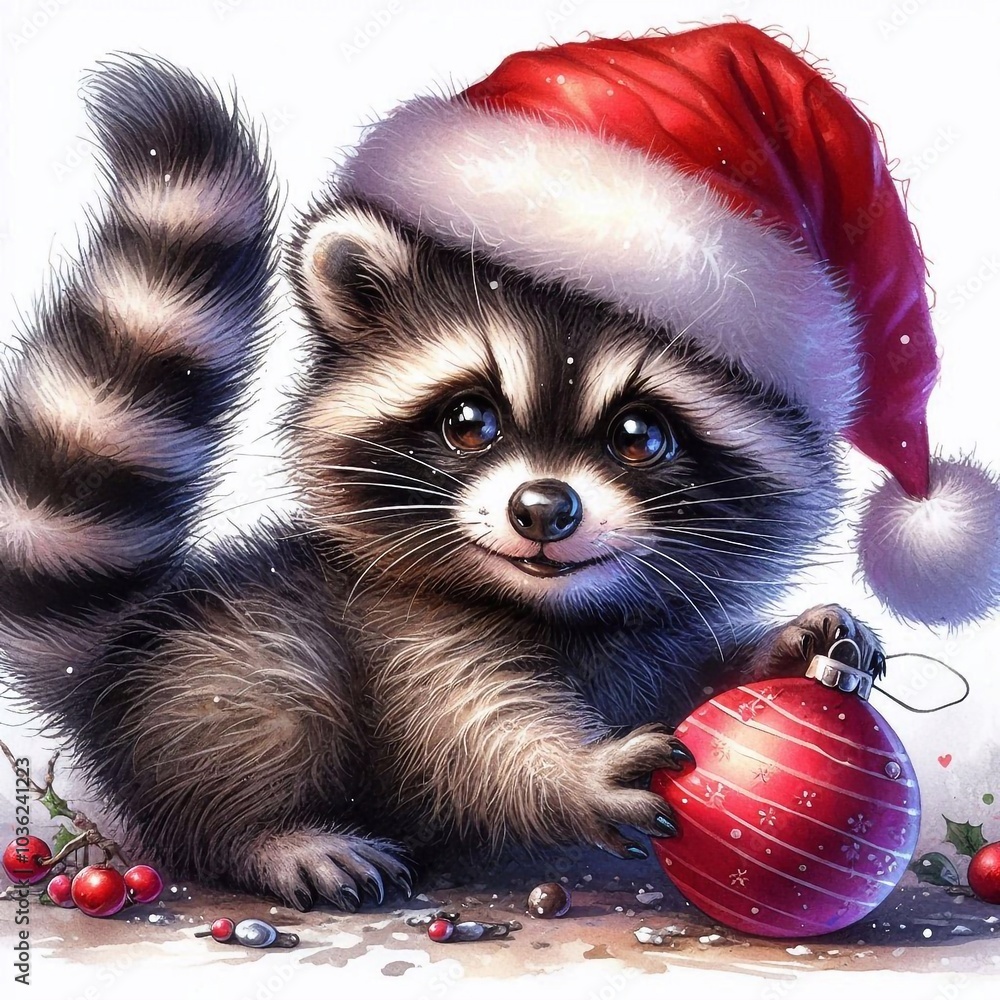 waschbär zu weihnachten waschbär zu weihnachten
