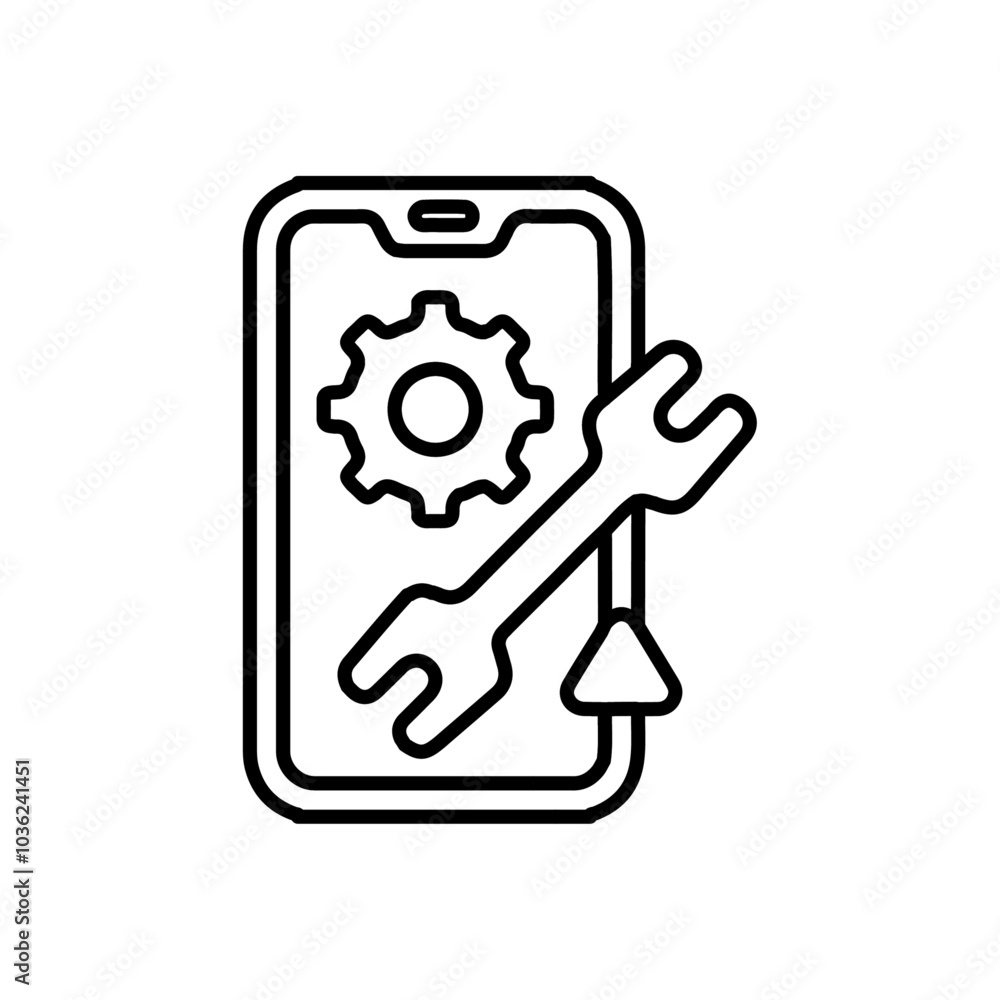 mobile setting icon Flat logo isolated symbol mobile setting icon Flat logo isolated symbol