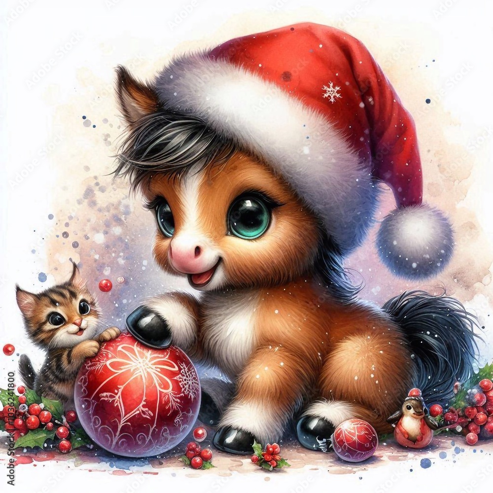 Pferd - Fohlen zu Weihnachten Pferd - Fohlen zu Weihnachten