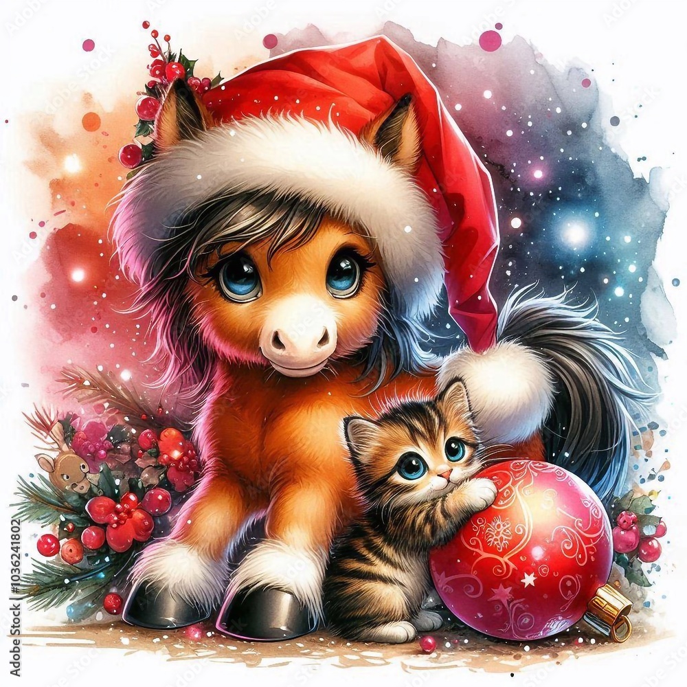 Pferd - Fohlen zu Weihnachten Pferd - Fohlen zu Weihnachten