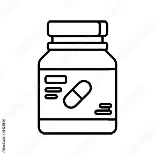 pills jar icon Flat logo isolated symbol