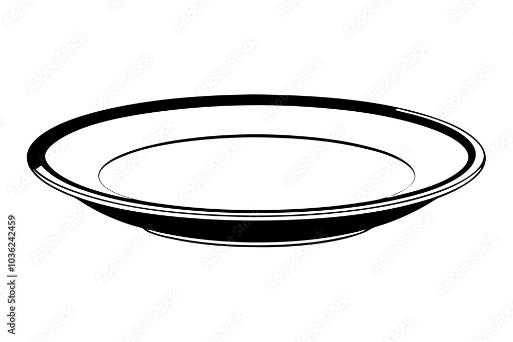 empty ceramic plate vector art illustration empty ceramic plate vector art illustration