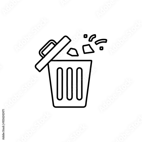 trash icon Flat logo isolated symbol