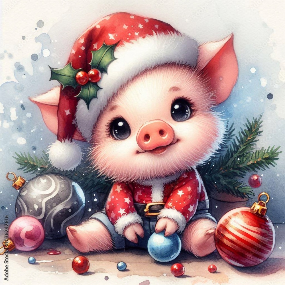 Schweinchen Ferkel zu Weihnachten Schweinchen Ferkel zu Weihnachten