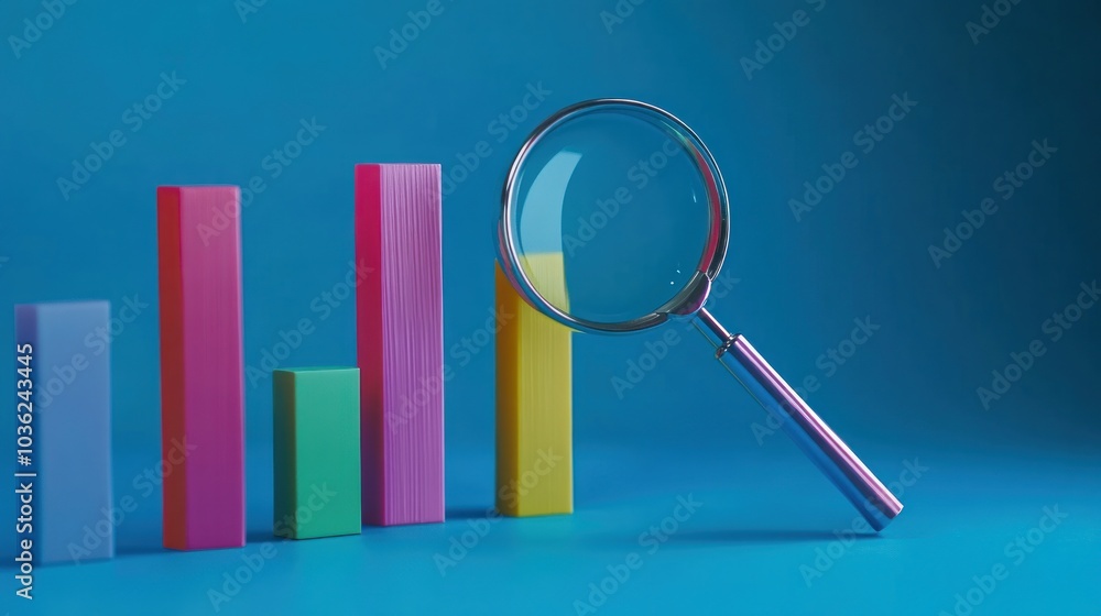 Magnifying Glass and Bar Chart Magnifying Glass and Bar Chart