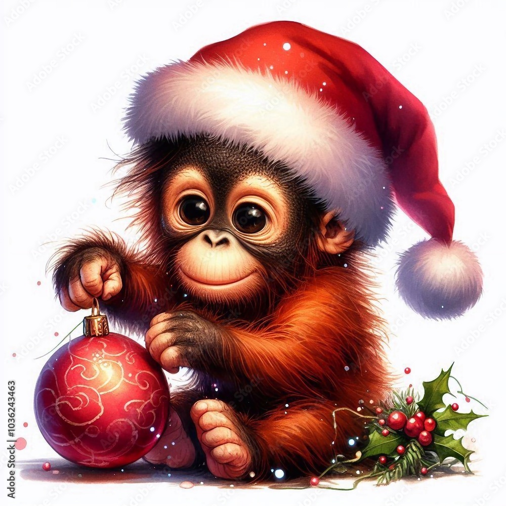 Schimpanse zu Weihnachten Schimpanse zu Weihnachten