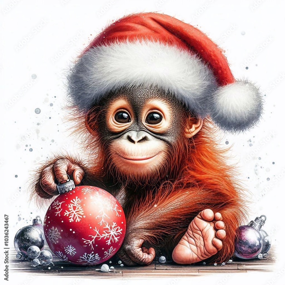 Schimpanse zu Weihnachten Schimpanse zu Weihnachten