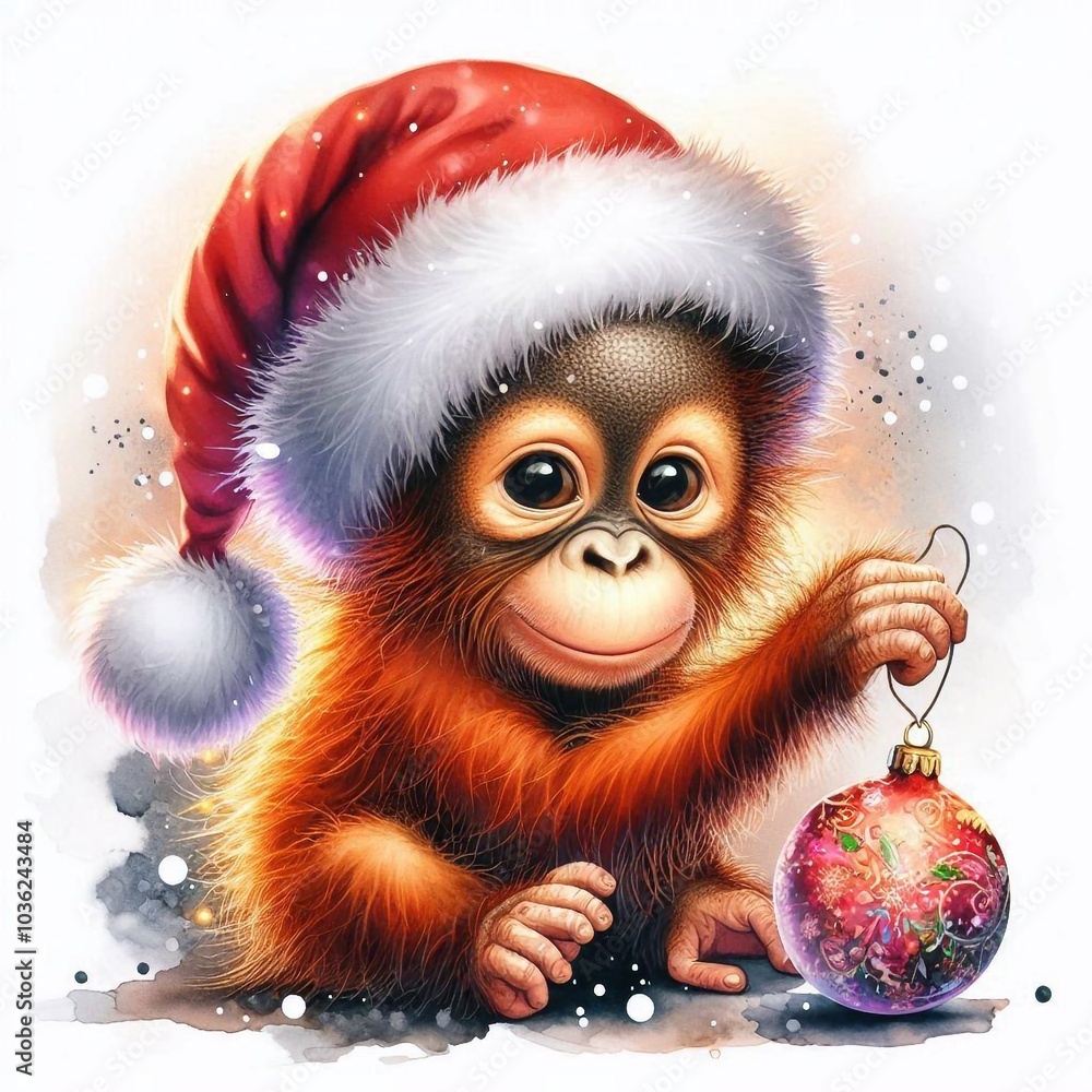 Schimpanse zu Weihnachten Schimpanse zu Weihnachten