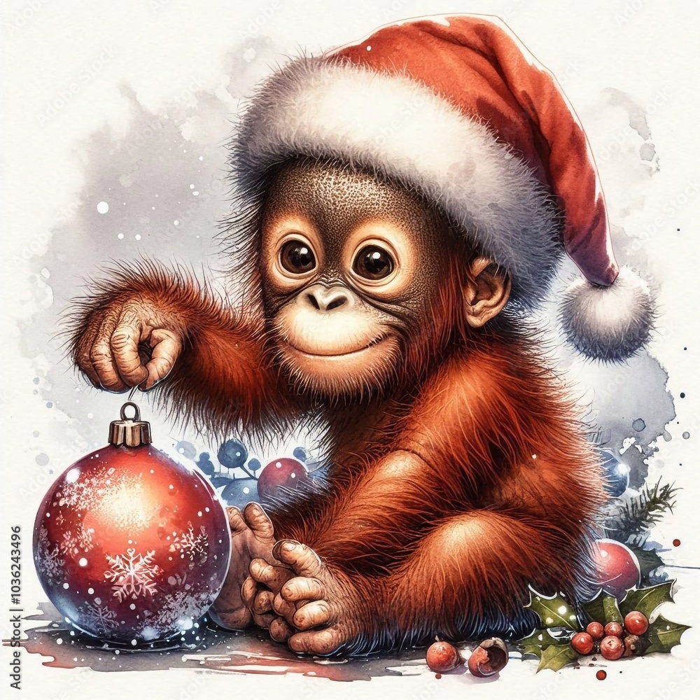Schimpanse zu Weihnachten Schimpanse zu Weihnachten