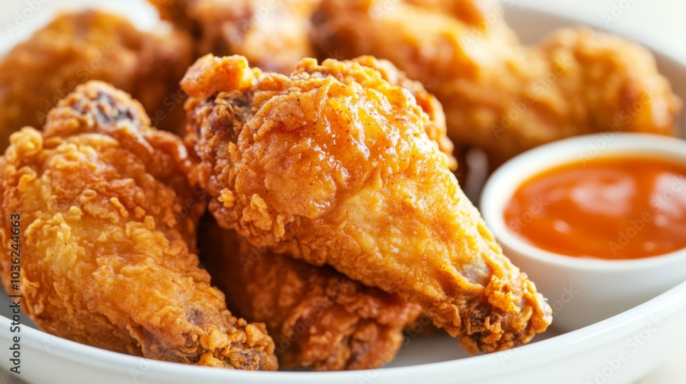 Crispy Fried Chicken Wings with Dipping Sauce Crispy Fried Chicken Wings with Dipping Sauce