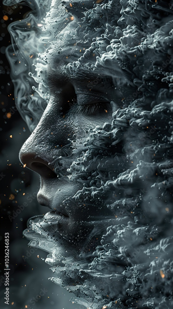 Abstract Portrait in Smoke and Fog: A Surrealist Masterpiece Abstract Portrait in Smoke and Fog: A Surrealist Masterpiece