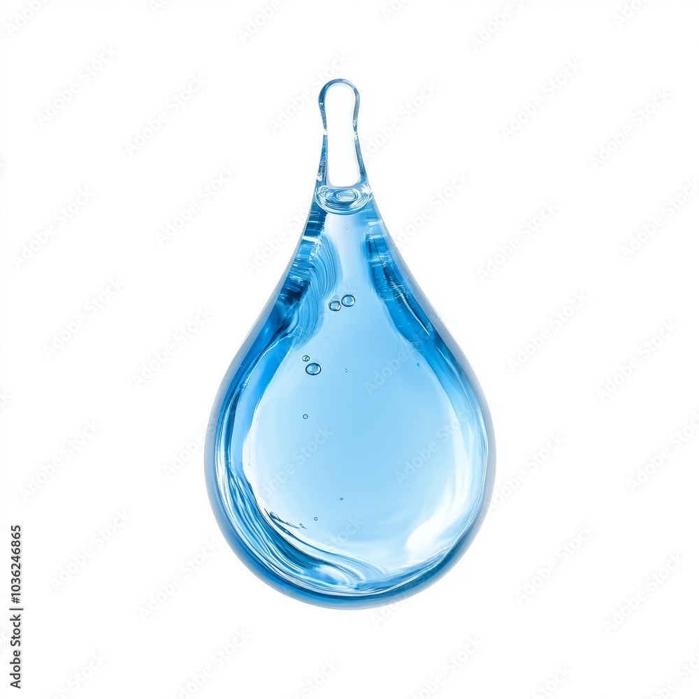 Serum-gel toner drop. Cosmetic product sample isolated on white background Serum-gel toner drop. Cosmetic product sample isolated on white background