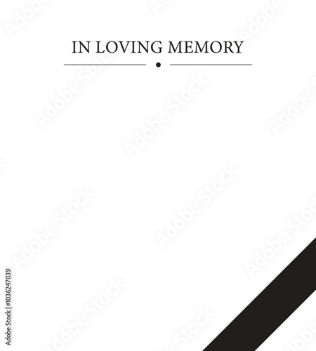 Funeral vector card. Empty card. Digital Funeral Announcement Invitation Template in vector Illustrator