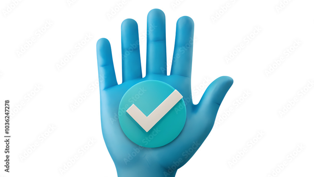 Obraz premium hand showing checkmark sign