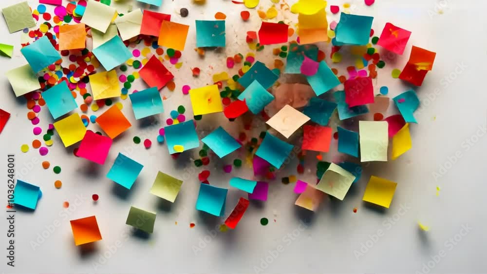 Colorful Confetti and Sticky Notes Vibrant Celebration of Creative Shapes for Festive Party Atmospheres Colorful Confetti and Sticky Notes Vibrant Celebration of Creative Shapes for Festive Party Atmospheres