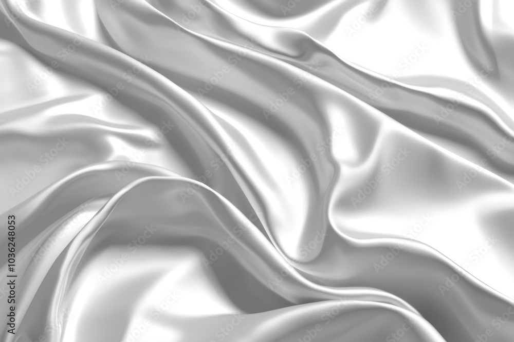 Abstract White Silk Fabric with Smooth, Flowing Drapes Abstract White Silk Fabric with Smooth, Flowing Drapes
