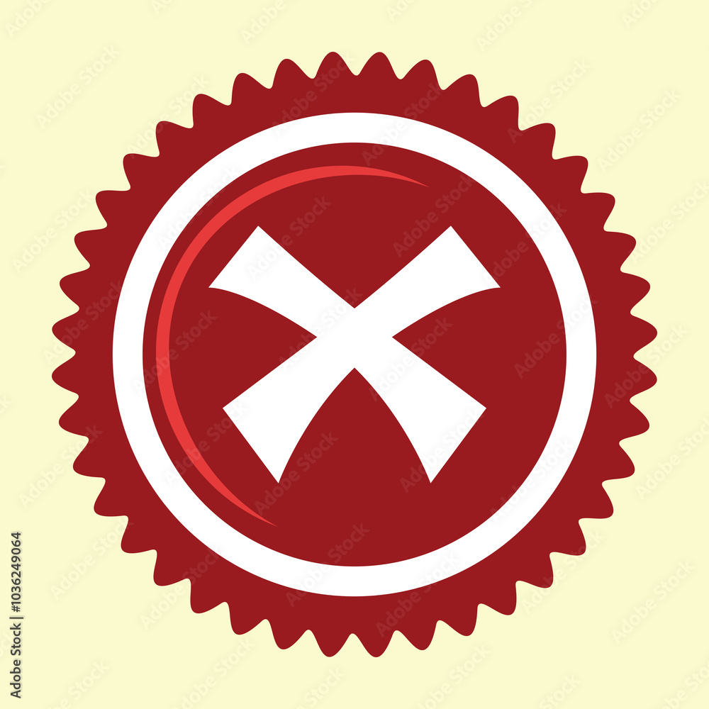 Obraz premium Wrong or negative sticker button