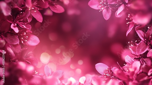 Beautiful opening pink background. at close range. Holiday, love, birthday design background. Neon pink floral frame