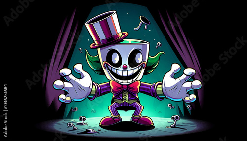 Creepy Clown in Rubber Hose style photo