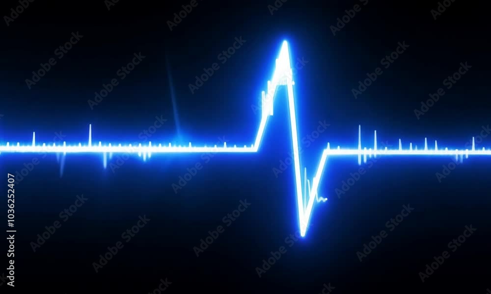 Blue glowing heartbeat Blue glowing heartbeat