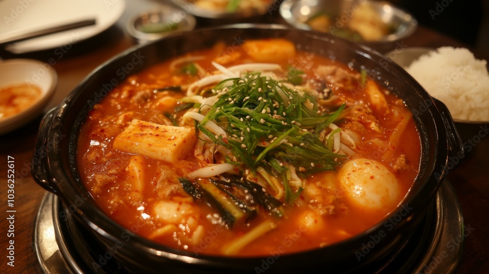 Spicy Korean Stew with Vegetables and Herbs Spicy Korean Stew with Vegetables and Herbs