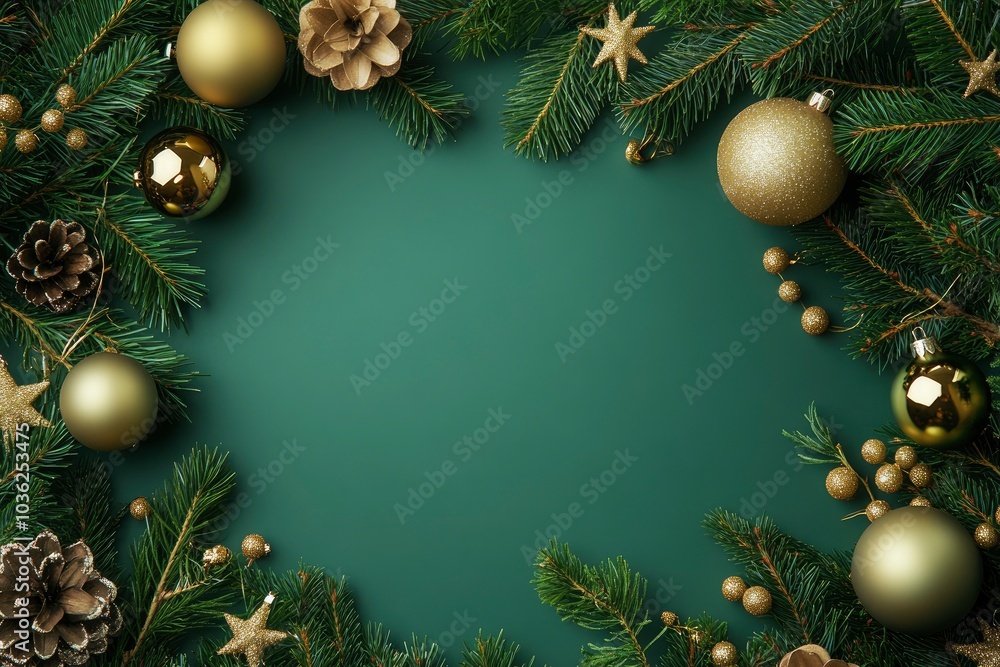 Christmas card mock up. Modern greeting card flat lay with stylish christmas decorations and fir branches on green background. Empty postcard template with space for text. Merry Christmas, ai Christmas card mock up. Modern greeting card flat lay with stylish christmas decorations and fir branches on green background. Empty postcard template with space for text. Merry Christmas, ai