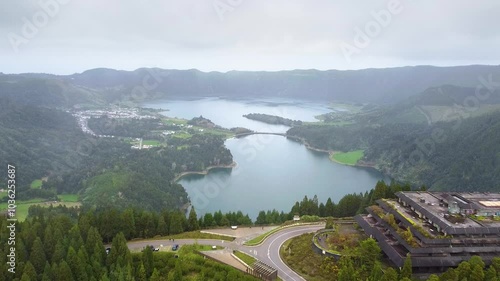 View of sete citades lake in Sao Miguel, Azores, Portugal