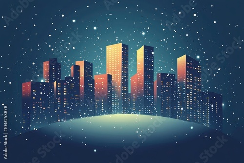 Christmas city wallpaper city background, Vector of the winter landscape. Merry Christmas. for copy space design assets, ai