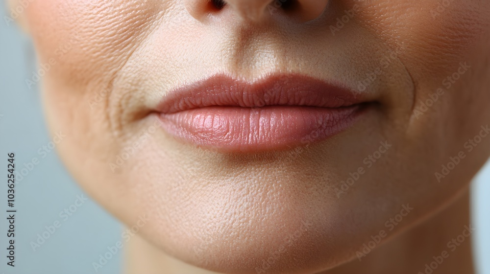 Transformation of a woman's mouth area with Botox, showing deep expression lines before and the smooth, wrinkle-free skin after Transformation of a woman's mouth area with Botox, showing deep expression lines before and the smooth, wrinkle-free skin after