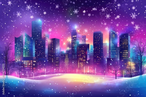Christmas city wallpaper city background, Vector of the winter landscape. Merry Christmas. for copy space design assets, ai