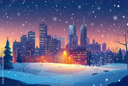 Christmas city wallpaper city background, Vector of the winter landscape. Merry Christmas. for copy space design assets, ai