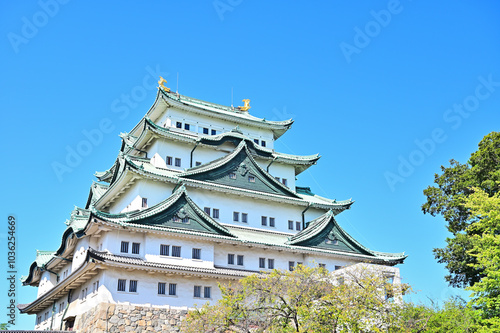 秋の名古屋城天守閣　愛知県名古屋市