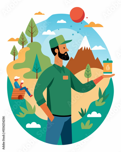 An ecotourism operator limits the number of visitors to popular natural attractions minimizing the impact on the environment and preserving the beauty of the destination for future. Vector