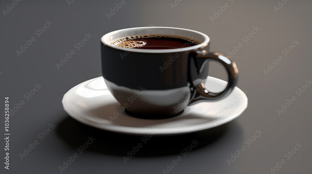 Cup of coffee on a black background. 3d illustration. Cup of coffee on a black background. 3d illustration.