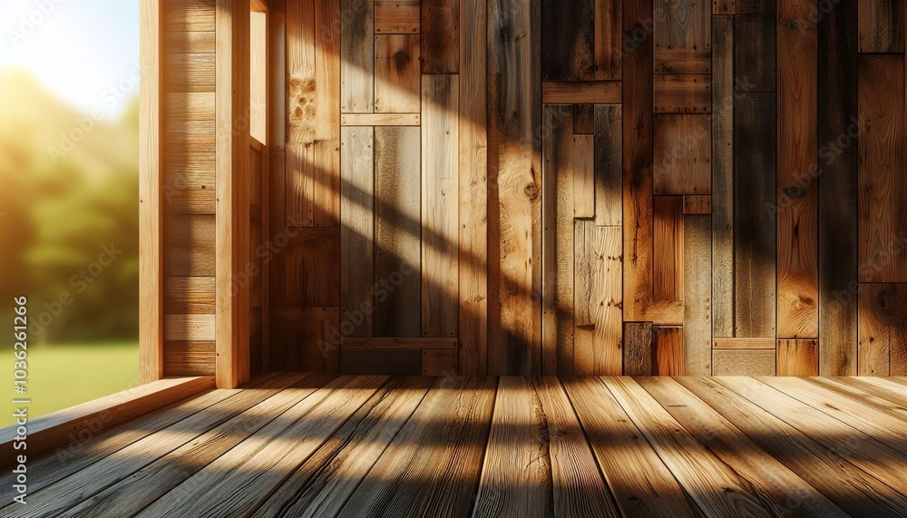 Old wooden window lighting room concept alone clean minimalist background Old wooden window lighting room concept alone clean minimalist background