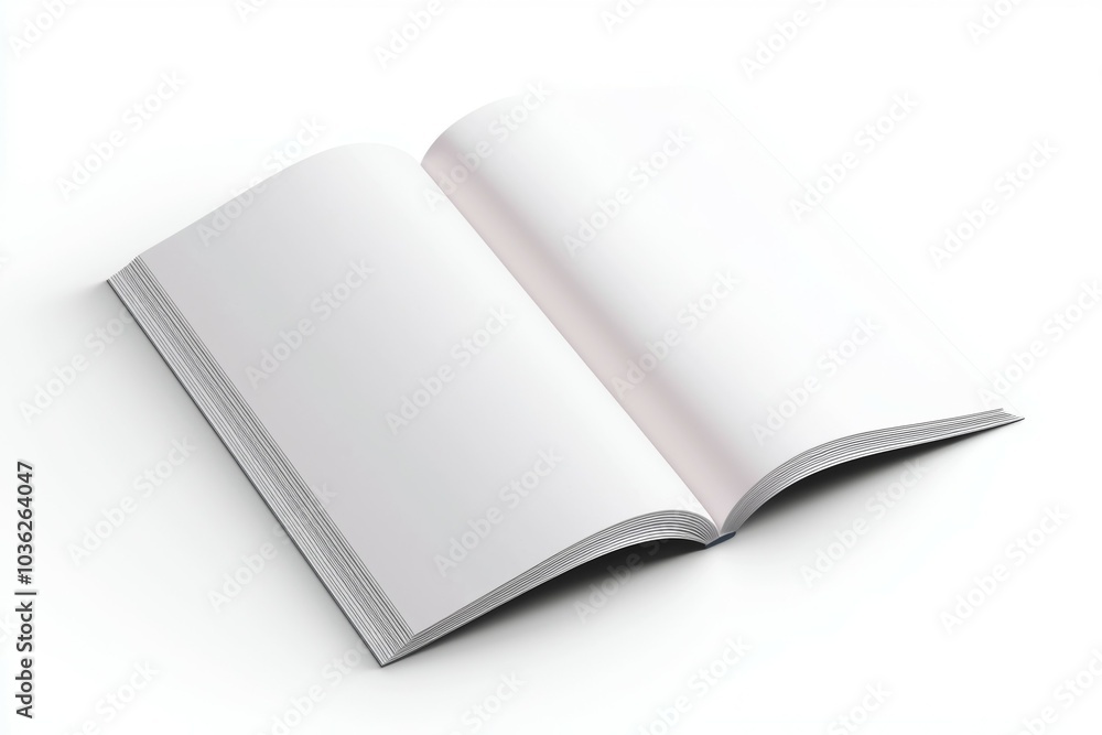 An open blank notebook resting on a clean surface, ready for creative ideas and inspiration during a quiet afternoon An open blank notebook resting on a clean surface, ready for creative ideas and inspiration during a quiet afternoon