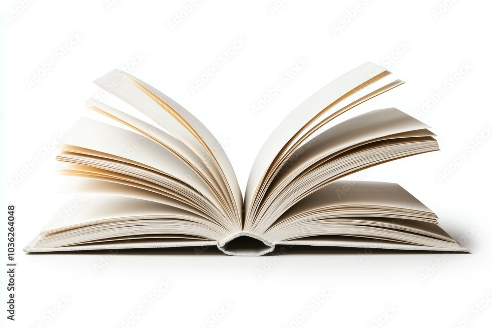 Open blank book resting on a surface with wide pages ready for writing or drawing creativity Open blank book resting on a surface with wide pages ready for writing or drawing creativity