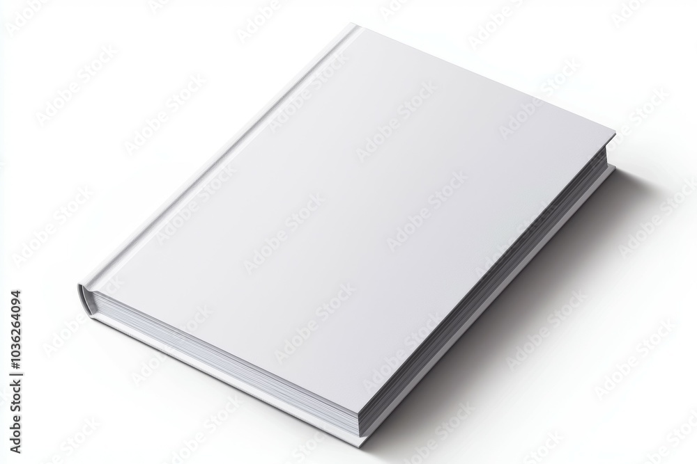 Blank hardcover book resting on a surface, showcasing its plain design and absence of any markings or text Blank hardcover book resting on a surface, showcasing its plain design and absence of any markings or text