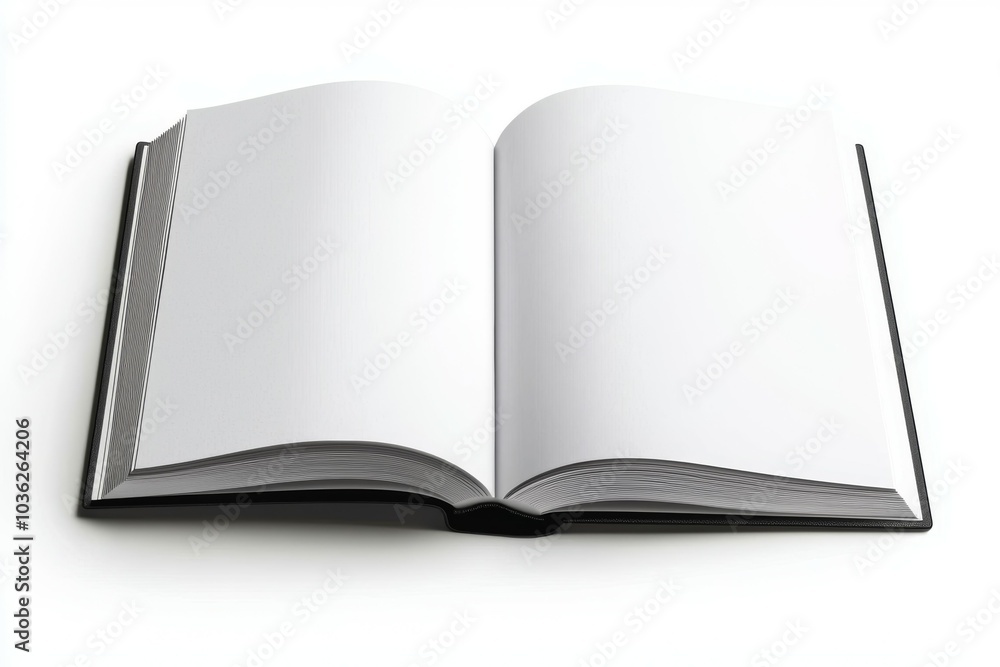 An open blank book on a plain background inviting creativity and imagination at various times of the day An open blank book on a plain background inviting creativity and imagination at various times of the day
