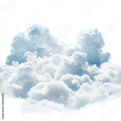 White clouds isolated on white background