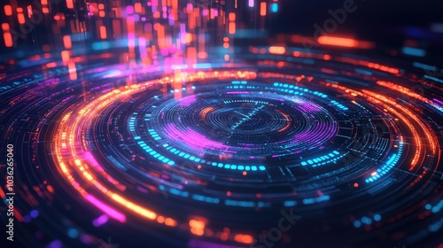 Vibrant Abstract Digital Data Visualization Concept